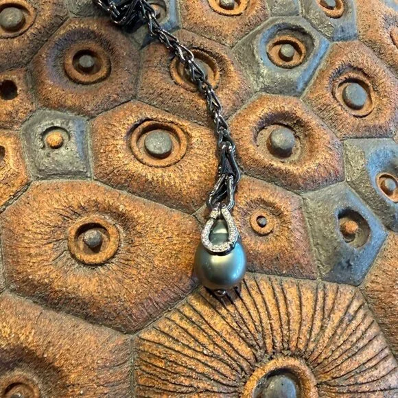 JOHN HARDY PEARL & DIAMOND STERLING SILVER 925 BAMBOO LAVALIER NECKLACE - Picture 11 of 11